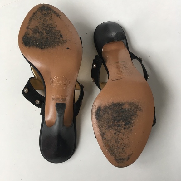 Hale Bob High Heel Sandals w/Rhine Stones Turtle - Picture 7 of 8